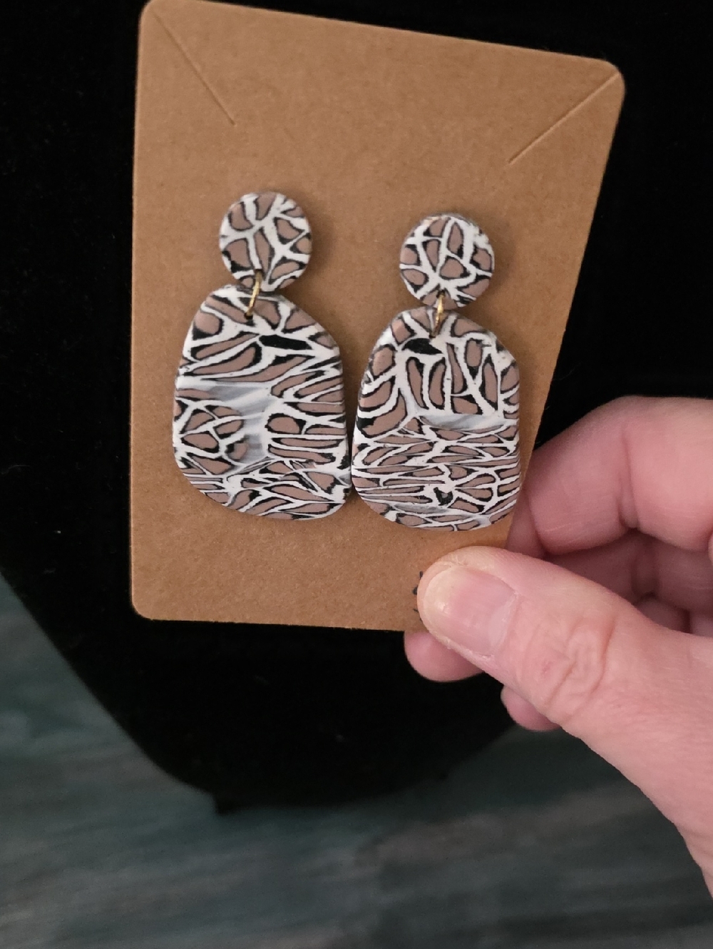 Neutral Animal Print Dangle Earrings